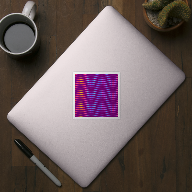 Wavy Lines Rainbow on Dark Magenta by ArtticArlo